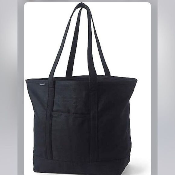 Land's End Tote Canvas embroidered zipper long handle embroidered dinosaur L - Picture 2 of 12